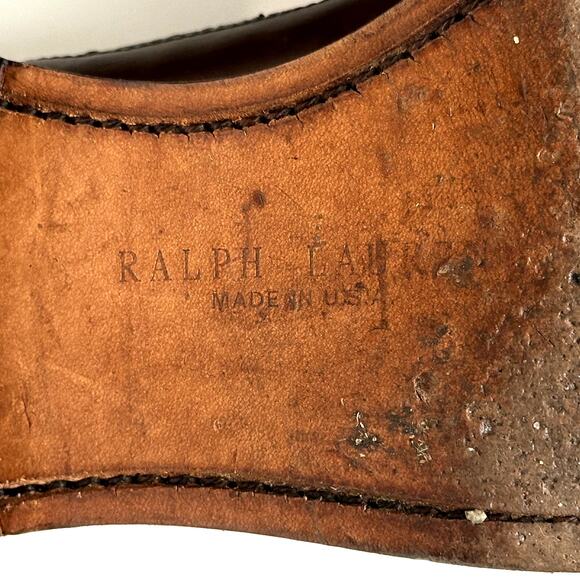 VERY GOOD Ralph Lauren x Allen Edmonds Sanderson Burnished Wingtip Made USA 10.5 - Picture 12 of 14